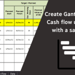 Create Gantt Chart and cash flow using Excel with a sample file