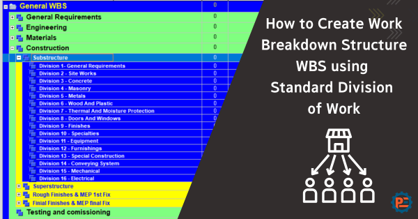 create WBS using standard Division of work